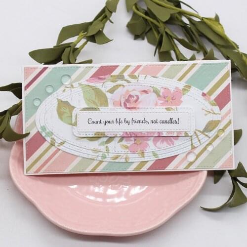 ZLDECOR Oval Mini Slimline Frames Metal Cutting Dies Stencils for DIY Scrapbooking Decorative Embossing DIY Paper Cards