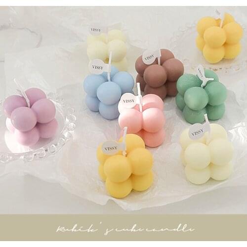 1pcs 3.5x4cm Rubics Cube Wax Fragrance Candle 7-color Scented Candles Home Geometric Decoration Cube Wax Fragrance Candle