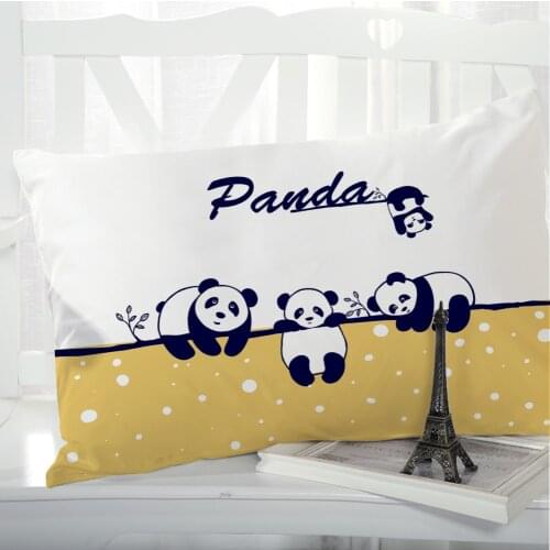 1pc Panda Cartoon Childrens Pillow cover Pillow case Bedding Pillowcase Pillowcovers decorative 50x70 3D for kids baby yellow