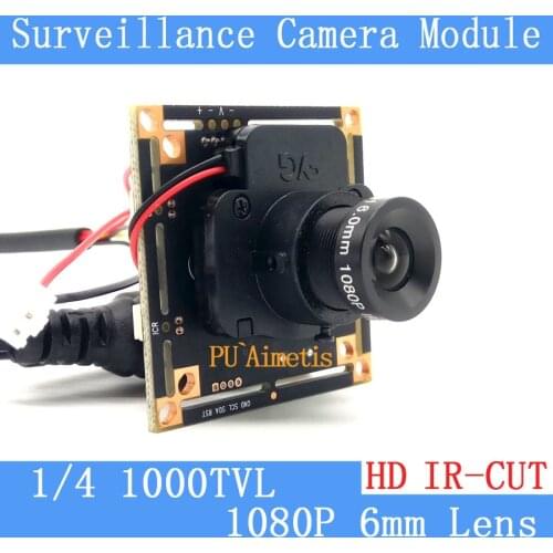 1000TVL CMOS Security Camera PCB Board Module with 1080P 6mm Lens IR CUT Filter