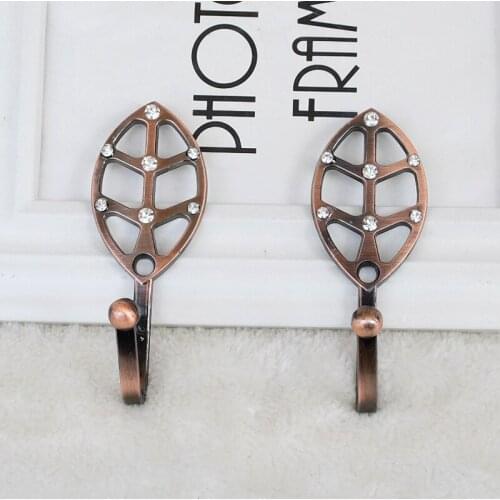 2pcs Home Kitchen Hooks Wall Key Holder Mount Metal Hook Clothes Towel Hat Coat Rack Window Drape Door Hanger Double Wall Hooks