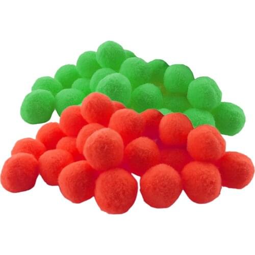 200 Pieces Pompom Balls Pom Poms Craft Fluffy Small Craft Pompoms Crafts Decorations Red and Green Eco-Friendly and Safe