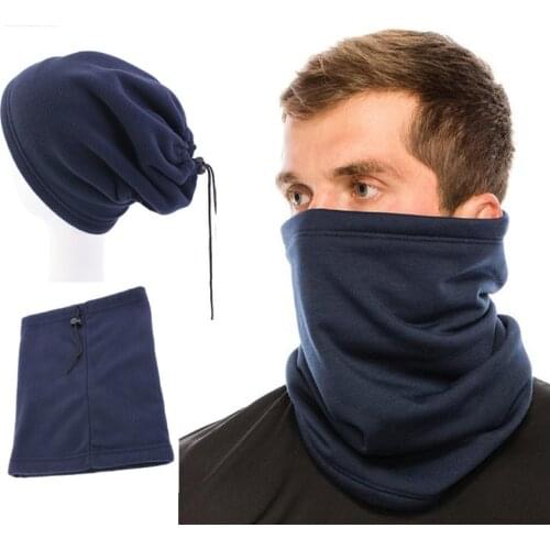 2020 New Fleece Lightweight Warm Winter Snood Scarf for Men Outdoor Sport Windproof Face Mask Male Bandana Caps Casual Beanies