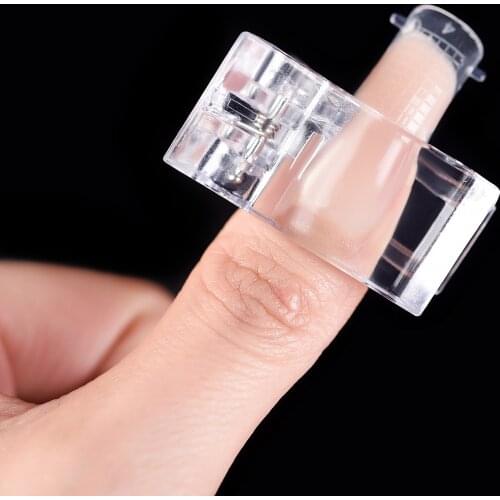 5/1Pcs Nail Tips Clip Quick Building Mold UV Builder Clamp Transparent Plastic Fingernail Extension Manicure Pinching Tools