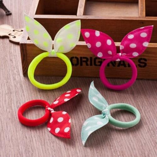 5/10/20pcs Cute Polka Dot Bow Rabbit Ears Rabbit Headband Children Hair Band Baby Girls Hair Accessories Hair Ring