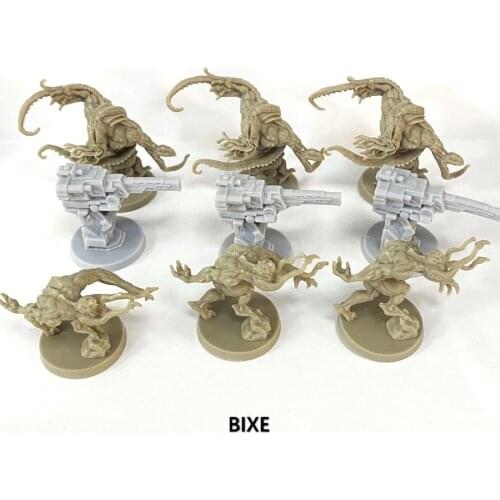 9PCS Zombic Invaders Dark Side Mold Spawn Worker Tankers Xenos Maul Sentry Gun Miniatures Board Game Figures Toys