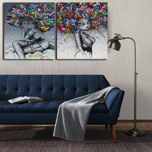 Abstract Graffiti Women Poster Pictures Canvas Painting Printed Posters And Prints Painting Wall Art Cuadros For Home Decoration