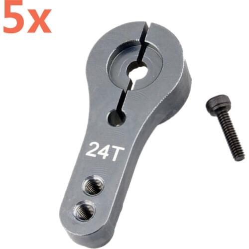 5pcs/lot CNC Aluminum Servo Arm Horn 24T AL Alloy For Torque Metal Pro EMAX Servo Motor RC Car HPI Baja