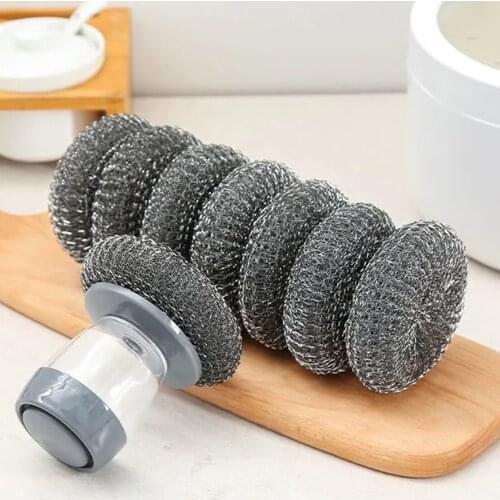 Automatic Liquid-fill Scrubber Kitchen Sponge for Washing Dishes Scrubbers Cleaning Utensil Spiral Scourers Cleaner for Pan Bowl