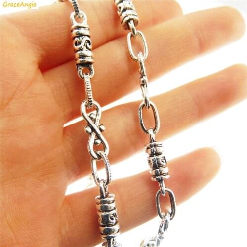 GraceAngie 1PCS Antique Silver Necklace Decorate Zinc Alloy Metal Chain Women Men Punk Style DIY Craft Jewelry Finding Accessory