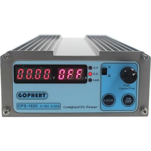 Gophert CPS-1620 DC16V 20A 320W Precision Digital Adjustable DC Power Supply Switchable 110V/220V With OVP/OCP/OTP DC Power