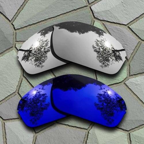 Chrome Titanium&Violet Blue Sunglasses Polarized Replacement Lenses for Oakley Half Wire 2.0