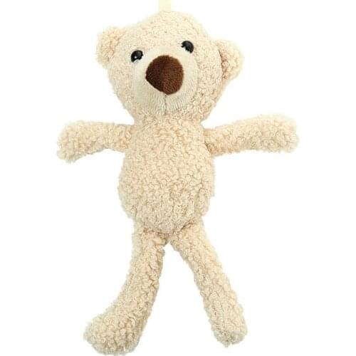 77HD 20cm Interactive Bear Doll Stuffed Toy Hanging Pendant Soft Plush PP Cotton Filled Loneliness Comfort Baby Kids Room Toy