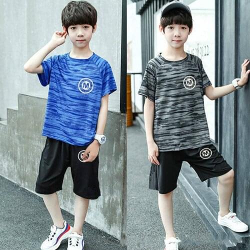 Boys Set Childrens 2021 Summer Short Sleeve Shorts Two-piece Kids Clothing