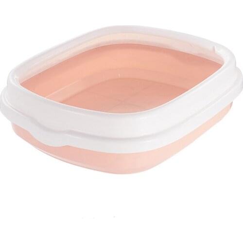 Cat Litter Box with Shovel Cat Kitty Toilet PP Durable Detachable Design Semi-Enclosed Open Top Pet Supplies Litter Box STTA889