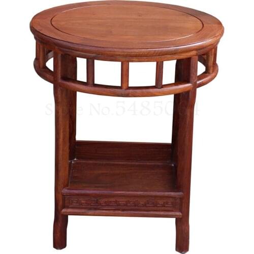 Rosewood Small Tea Table Round Solid Wood Tea Rack Water Table Tea Table Chicken Wings Wooden Tea Table Kung Fu Tea Mahog