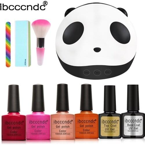 Nail Art Kit 4pcs 10ml Gel Nail Polish Base Top Coat Nail Art Sets 36W UV LED Lamp Nail Dryer Tools for Manicure Pedicure