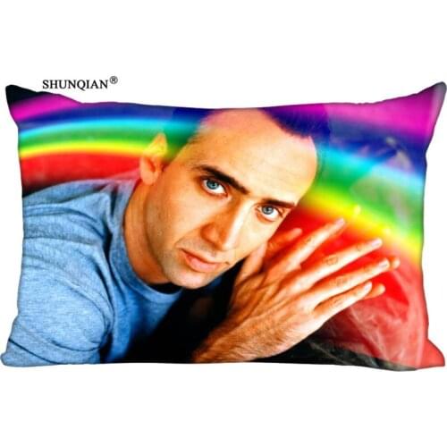 LUQI Nicolas Cage With Signature Zippered Pillowcase Pillow Cover 20x30 inches Birthday Gift For Kids Lover