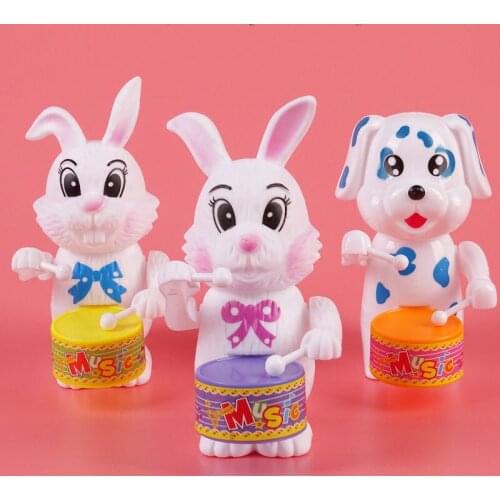 Educational Toys Winding Up Children Beating Drums Cartoon Animal Clockwork Drumming Rabbit