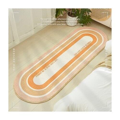 Oval Strip Bed Blanket Small Carpet Bedroom Living Room Thick Drop Bed Rectangular Floor Mat