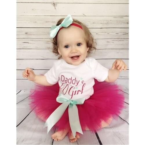 Personalized Kids Little Baby Girl First 1st Birthday Party Dress Cute bow Tutu Cake Outfits Infant Baby shower Baptism Clothes