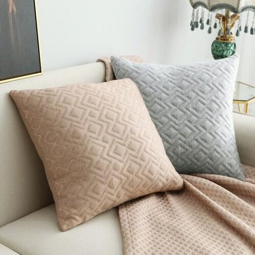 Imitation Cotton Cloth Home Simple Pillow Solid Color Sofa Waist Bed Office Cushion