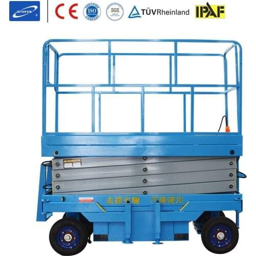 Qiyun CE ISO IPAF 6m AC 220v Hydraulic Mobile Scissor Lift with Heavy Load Capacity 500kg OEM ODM