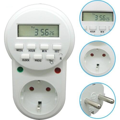 Depoguye EU standard electronic timer socket, digital display cycle timer socket, German standard Russian time control socket