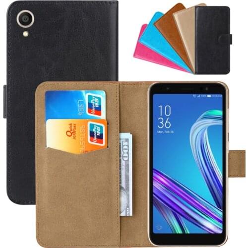Luxury Wallet Case For ASUS Zenfone Live L1 (G552KL) Go Edition PU Leather Retro Flip Cover Magnetic Fashion Cases Strap