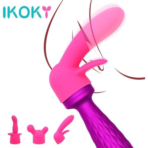 IKOKY AV Rod Head Cover Vibrators Accessory Caps Headgear Hat for Wand Clitoris Stimulator Silicone Case Sex Toys for Woman