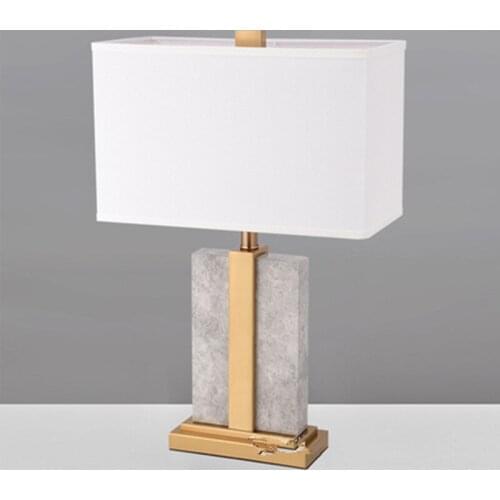 Modern chinese retro mable desk lamp living room bedroom office dining round luxury table light bedside decor loft lamp table