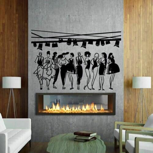 Modern Sexy Fashion Showing Girls Model Window Wall Decal Clothing Shop Showcase Signboard Glass Wall Sticker Vinyl Decor