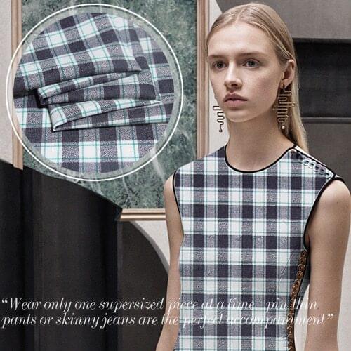 Spring and autumn woolen plaid wool sheep wool fabric retro dress suit fabric wholesale high quality wool cloth