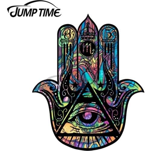 JumpTime 13 x 6.8cm Illuminati Hamsa DIY Motorcycle Car Sticker 3D Funny Windows Motorcycle Bumper Waterproof Body for Car Decal