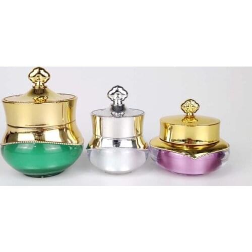 10 x 5g 10g Empty Body Cream Crown Jars Green Blue Anti Aging Eyes Mask Lip Oil Batom Cosmetic Packaging Pots for Travel Set