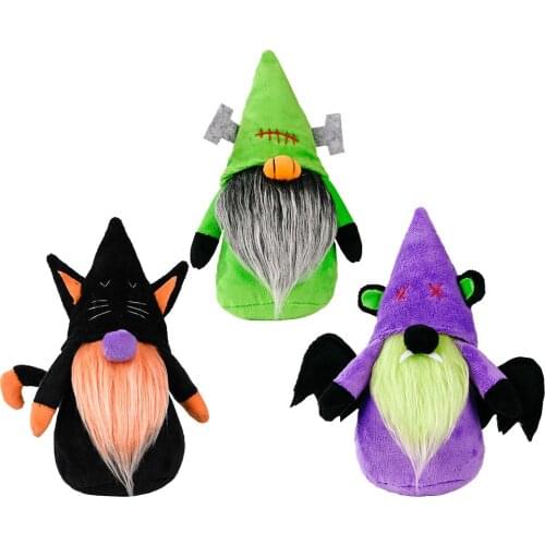 3 PCS Halloween Decoration Gnome Faceless Plush Doll Ornaments Bat Tomte Nisse Swedish Elf Dwarf Table Decor Wholesale XB