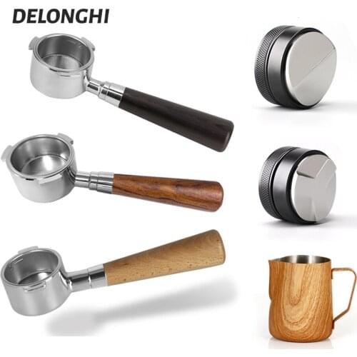 51mm Coffee Bottomless Portafilter For Delonghi Filter Coffee Tamper Replacement Filter Basket Coffee Accessories