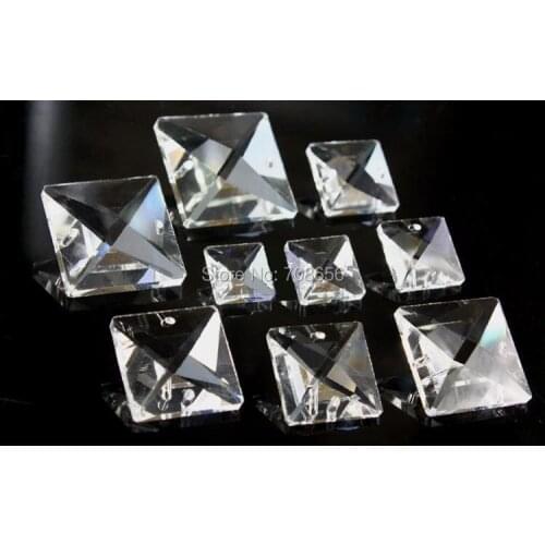960pcs Clear DIY Crystal Pendants For Chandeliers two holes Square beads Chandelier Crystal Replacement Wedding &X-MAS Decor