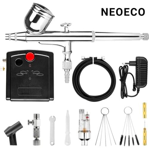 Auto-Stop Function Airbrush With Compressor 0.3mm 7cc Dual-Action Airbrush Spray Gun for Model Cake Painting Nail Art Car Tatoo