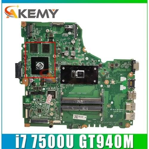DAZ8VMB18C0 DAZ8VMB18D0 for ACER TM-P249 TX40-G1 E5-475G E5-475 E5-476 Laptop Motherboard CPU i7 7500U GT940M Test OK Mainboard