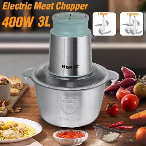 2 Speeds 400W Stainless steel 3L Capacity Electric Chopper Meat Grinder Mincer Food Processor Slicer 220V