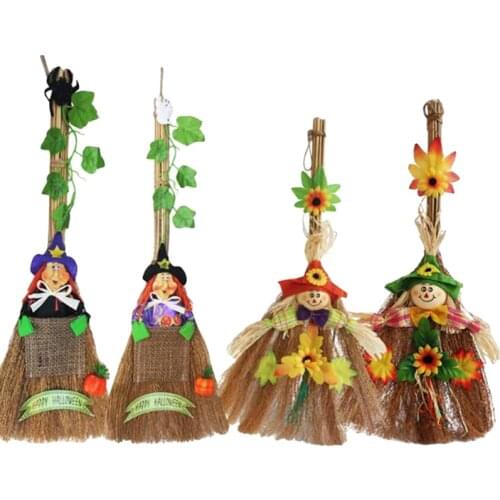 Fantasy Witch Broom Witch Accessory Creeping Weed Broom Adult Pagan Witch Prop For Halloween Costume Party Supplies