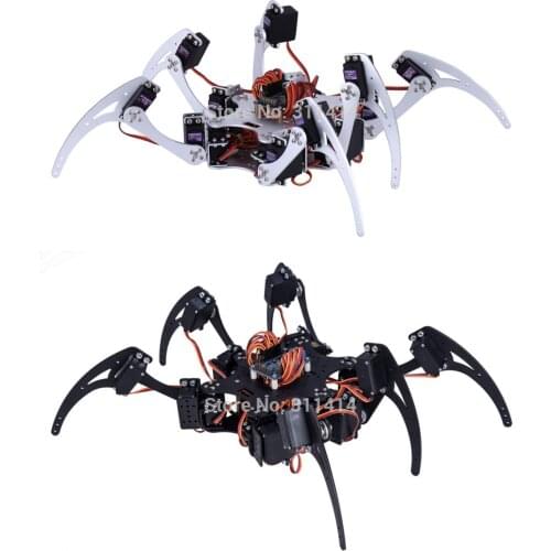 1set 18 DOF Six-feet 6 Legged Intelligent Robot Spider Metal Frame Kit W/Bearing & Servo Arm Plate Silver Wholesale Retail