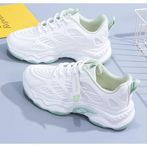 Autumn Thick Sole Casual Daddy Shoes Women Flat Lace Up Patchwork Sneakers Outdoor Walk Shoes Woman Sneakers Zapatos De Mujer