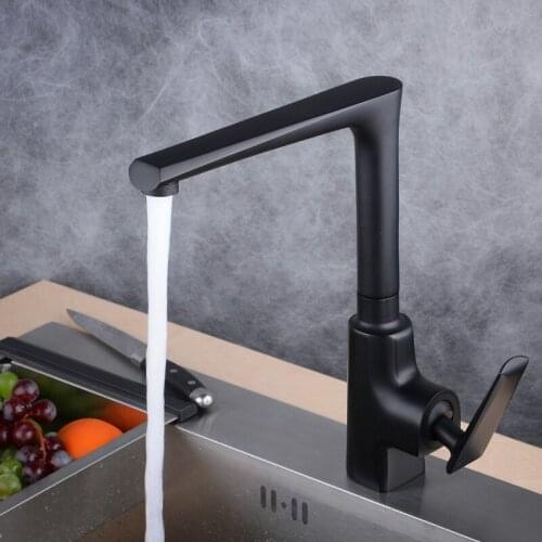 Kitchen Faucet Kitchen Sink Mixer Taps Black/White/Chrome Brass Hot & Cold 360 Degree Rotation Water Taps Black/White Sink Mixer