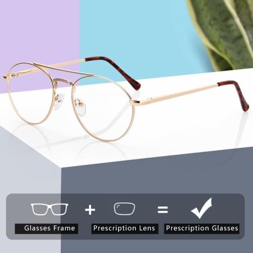 BLUEMOKY Alloy Prescription Glasses Men Pilot Myopia Spectacle Metal Optical Anti Blue Light Photochromic Eyeglasses Frames