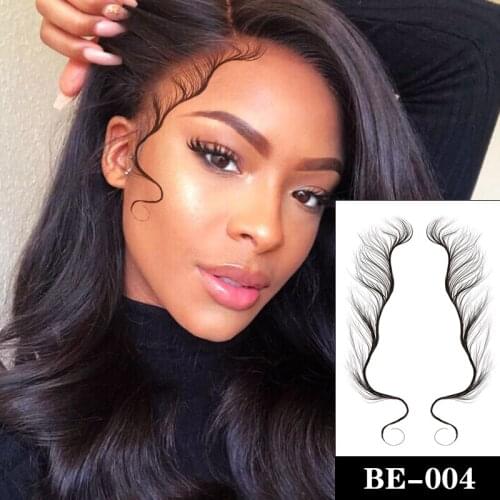 New Baby Hair Edges Tattoo Sticker Hairline Pony Tail Styles Temporary Tattoos Template Sleek Bangs Posted Tatoos for Women Girl