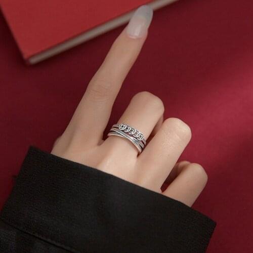 Coin Open Rings For Women Men Double Layer Adjustable New Charm Vintage Korean Fashion Geometric Design Female Jewelry BOYULIGE