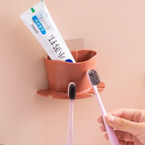 Plastic Toothbrush Holder Toothpaste Storage Rack Shaver Tooth Brush Dispenser Bathroom Organizer Accessories Set Tools