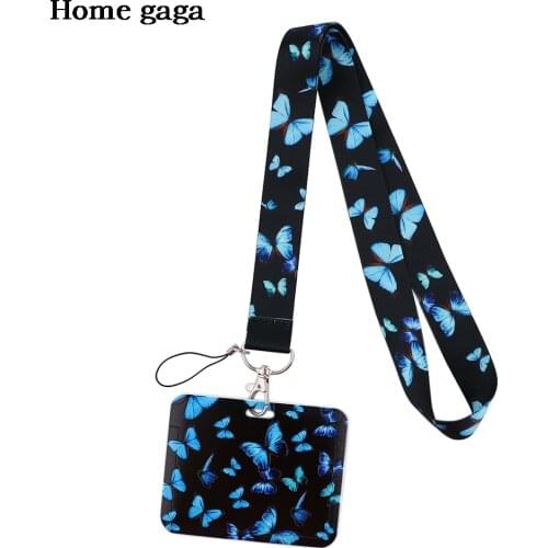 DB144 Homegaga Butterfly Neck Strap Lanyards ID Badge Card Holder Keychain Cellphone Strap Gift Ribbon Webbing Necklace